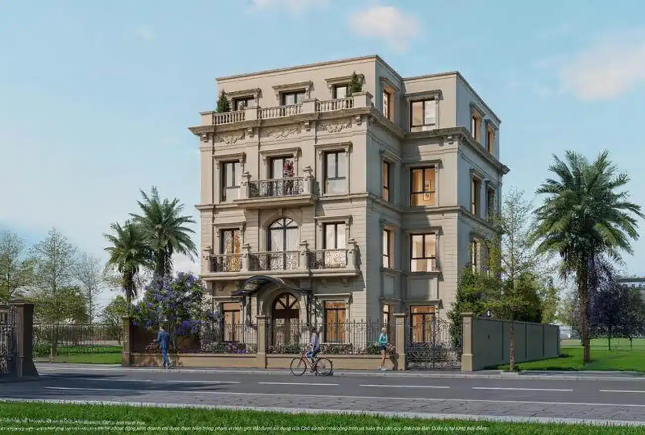 Phối cảnh biệt thự đơn lập sang trọng tại dự án The Fullton, Vinhomes Ocean Park 3.