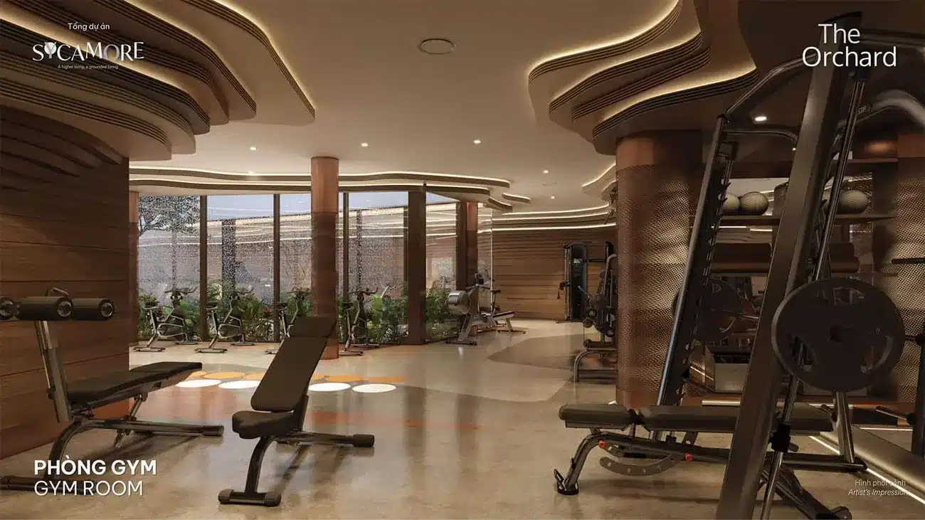 Phòng tập gym hiện đại tại liền kề The Fullton, mang lại không gian luyện tập tiện nghi cho cư dân.