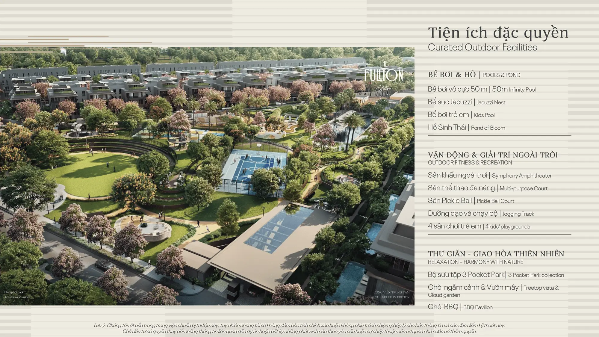 Bộ sưu tập tiện ích ngoài trời đa dạng với bể bơi vô cực 50m, sân thể thao và 4 khu vui chơi trẻ em tại The Fullton Bộ sưu tập tiện ích ngoài trời đa dạng với bể bơi vô cực 50m, sân thể thao và 4 khu vui chơi trẻ em tại The Fullton