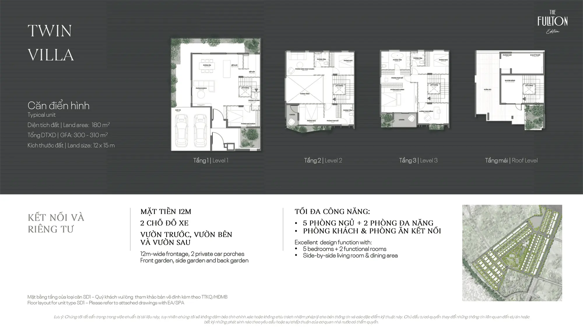 Layout thiết kế điển hình Twin Villa, phân khu The Fullton Edition thuộc dự án The Fullton Layout thiết kế điển hình Twin Villa, phân khu The Fullton Edition thuộc dự án The Fullton