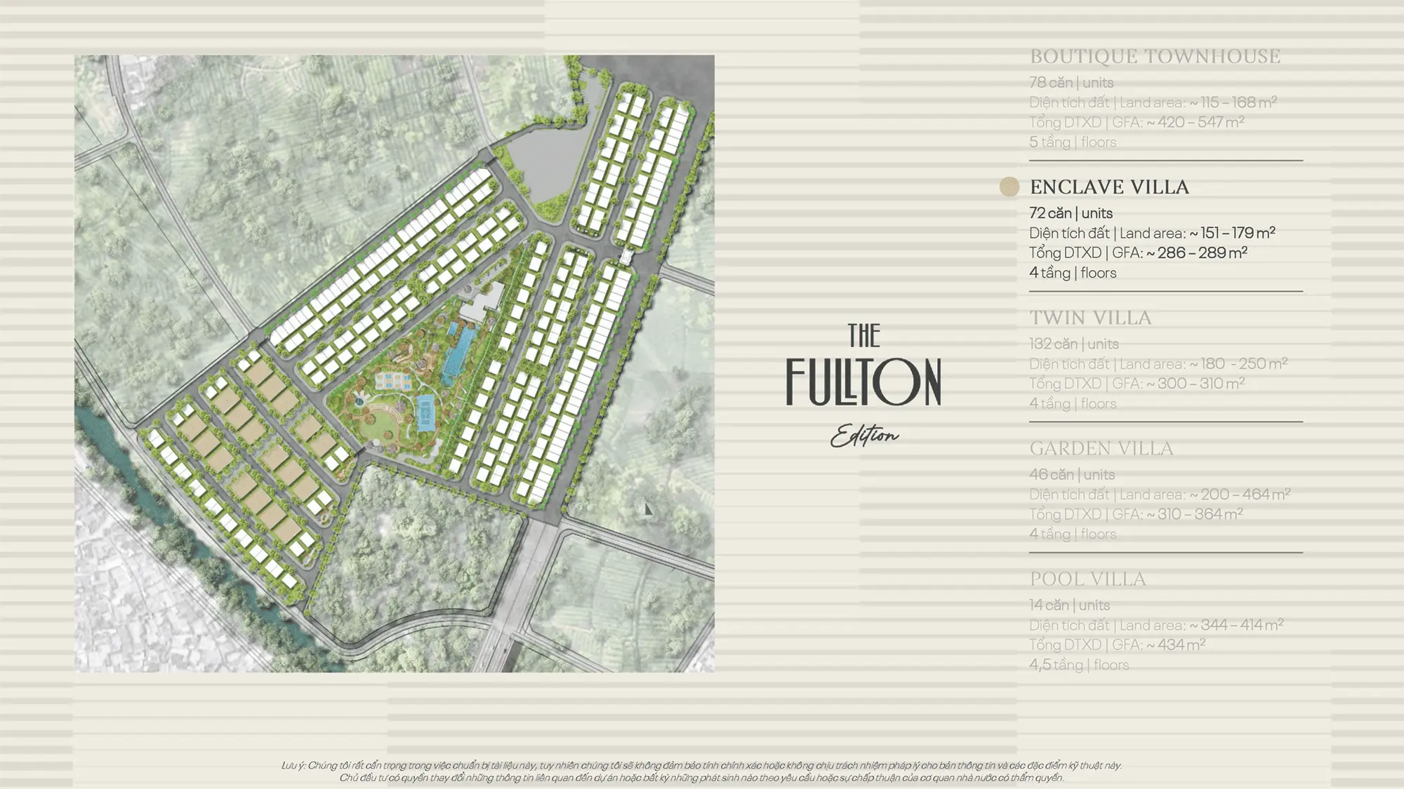 Mặt bằng loại hình sản phẩm Enclave Villa, phân khu The Fullton Edition thuộc dự án The Fullton Mặt bằng loại hình sản phẩm Enclave Villa, phân khu The Fullton Edition thuộc dự án The Fullton