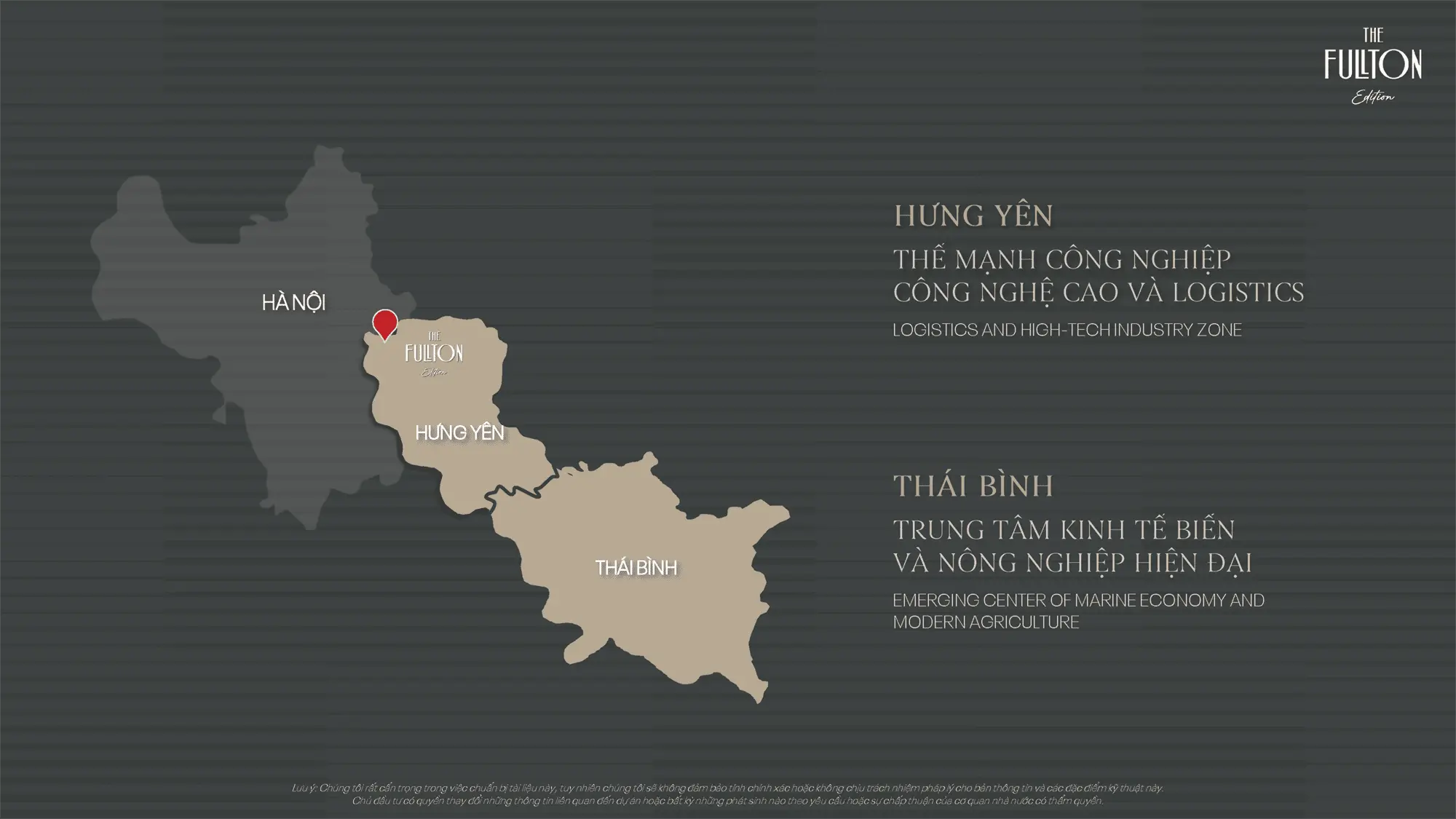Vị trí chiến lược tại trung tâm tam giác kinh tế Hà Nội – Hưng Yên – Thái Bình, The Fullton nằm trong khu vực phát triển công nghệ cao và logistics Vị trí chiến lược tại trung tâm tam giác kinh tế Hà Nội - Hưng Yên - Thái Bình, The Fullton nằm trong khu vực phát triển công nghệ cao và logistics