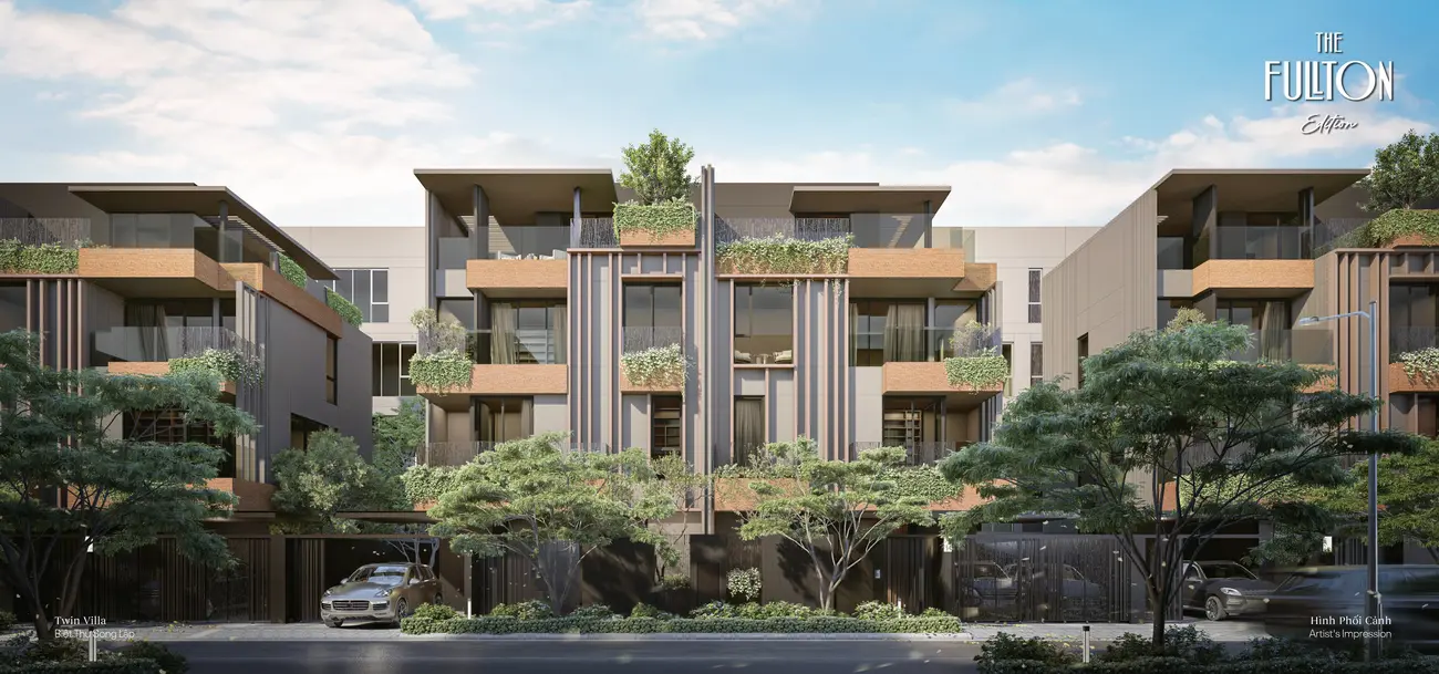Biệt thự song lập Twin Villa: không gian sống cao cấp, thoáng mát với thiết kế 3 mặt thoáng và nhiều tiện ích hiện đại.