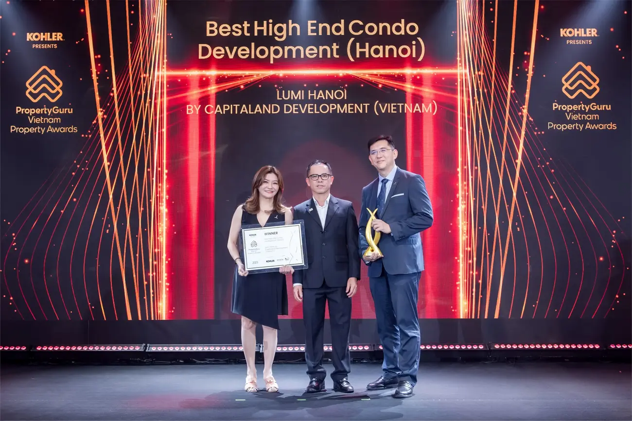 CapitaLand Development nhận giải thưởng “Phát triển chung cư cao cấp xuất sắc nhất Hà Nội” tại PropertyGuru Vietnam Property Awards 2023.