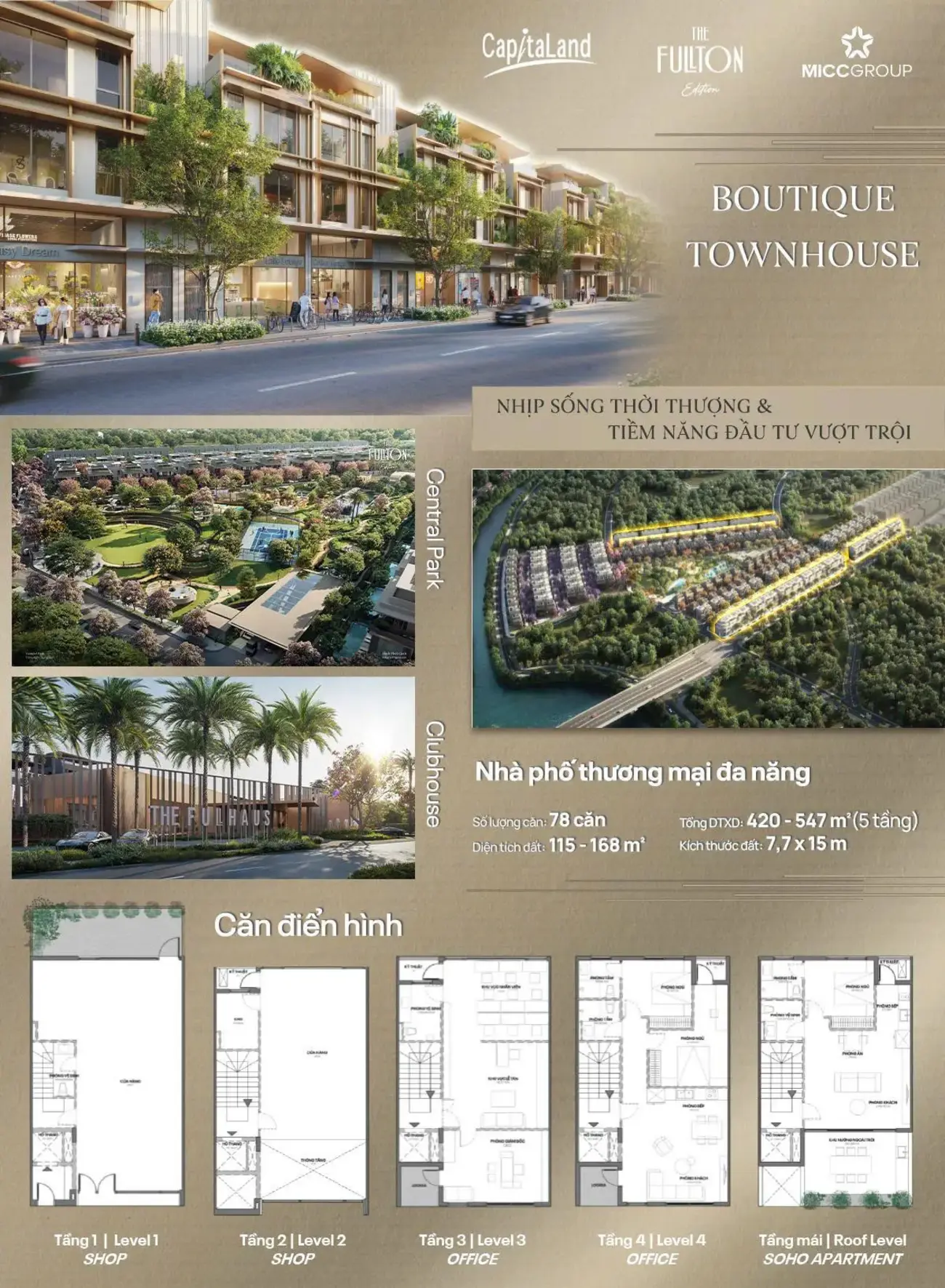 Khu shophouse The Fullton tại Vinhomes Ocean Park 3: thiết kế hiện đại, vị trí chiến lược, tiềm năng đầu tư cao.
