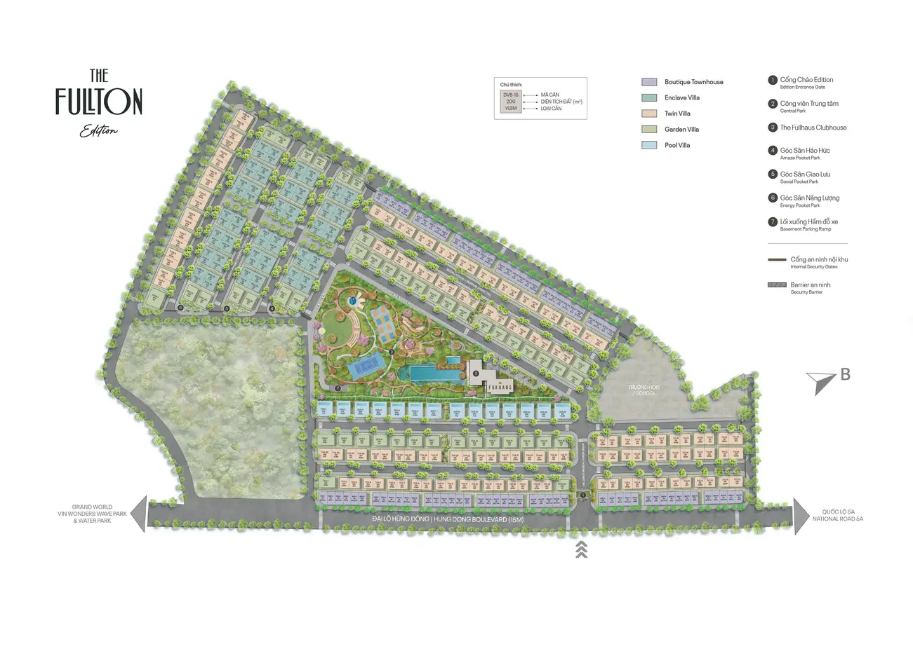 Sơ đồ phân lô và mặt bằng tổng thể dự án The Fullton Edition – Vinhomes Ocean Park 3.