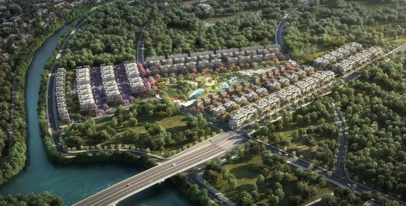 Toàn cảnh khu đô thị Lumi Hanoi tại Vinhomes Smart City với thiết kế hiện đại, kết nối giao thông thuận tiện.